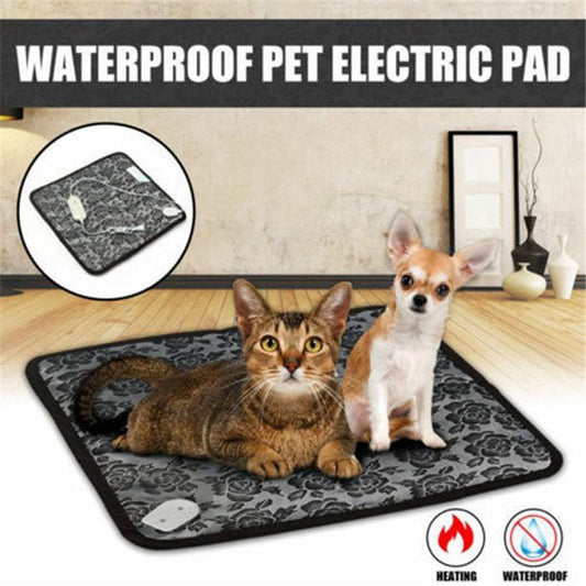 110V Dog Cat Electric Bed Mat Pet Heating Pad Indoor Outdoor Warm Waterproof 17.7inch
